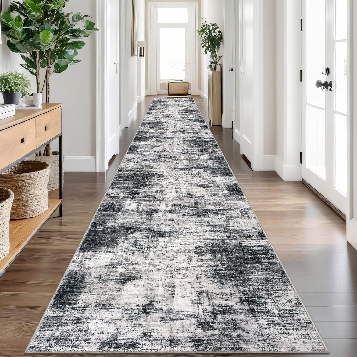 IOHOUZE Abstract Runner Rug 3x20 Ft for Hallways and Kitchens