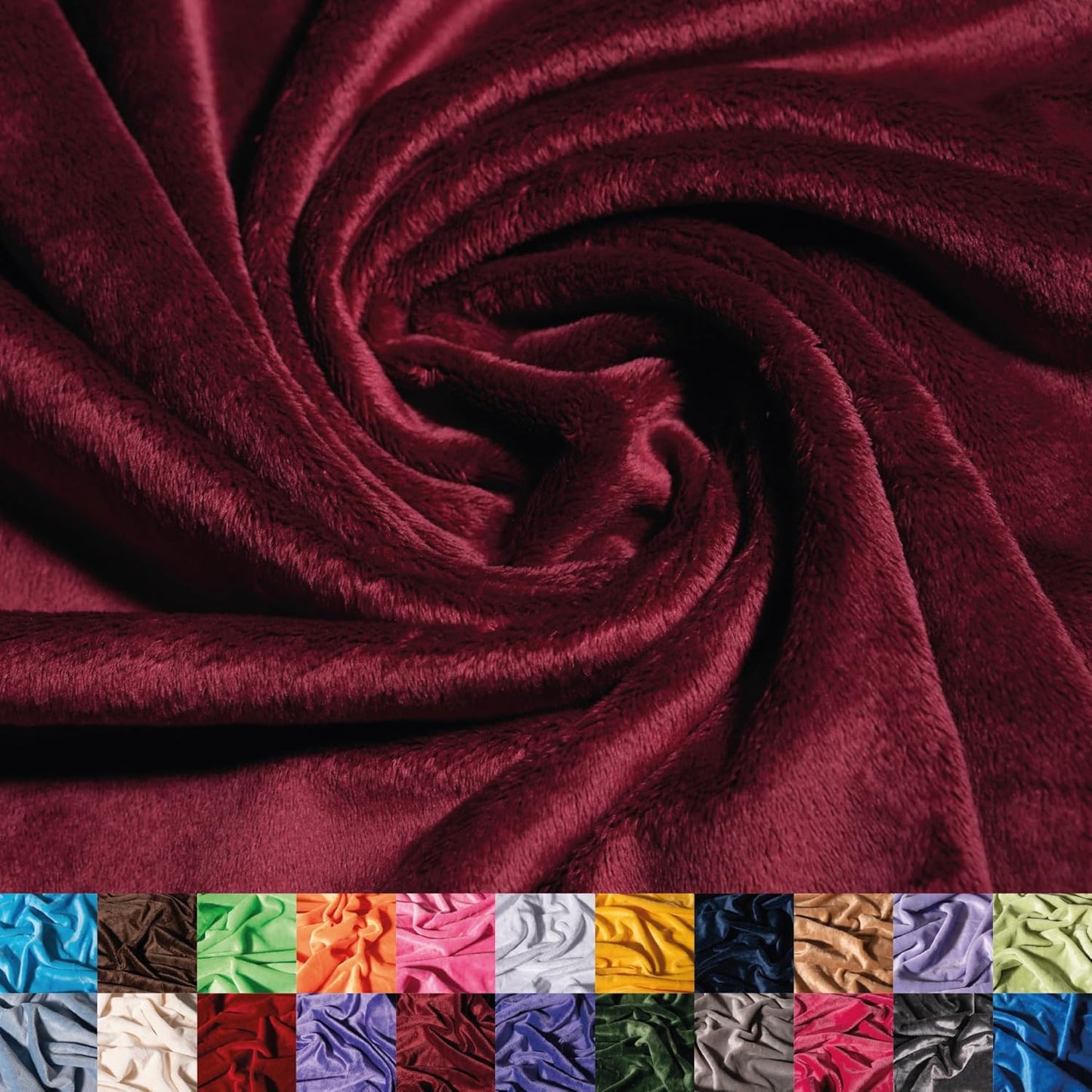 Soft and Smooth Burgundy Minky Fabric for Blankets and More