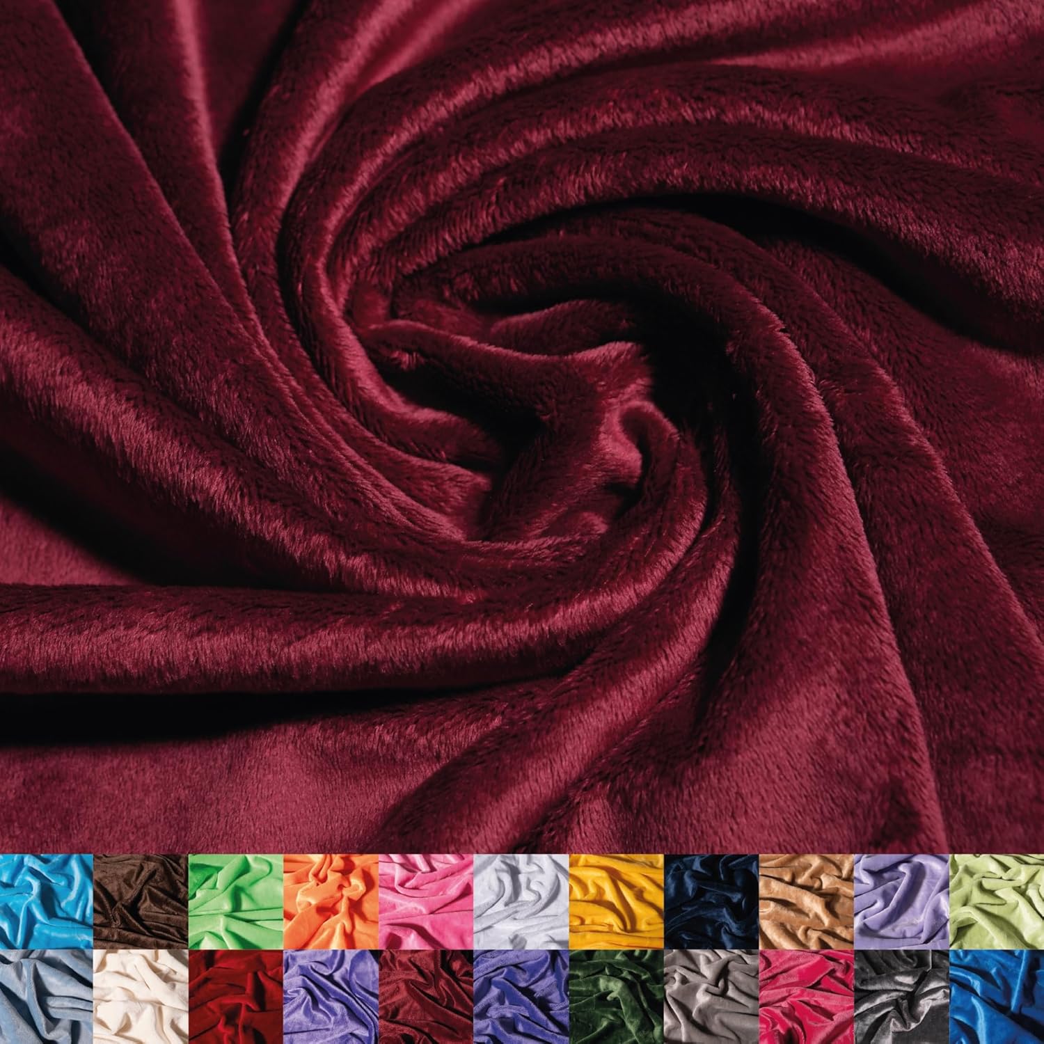 Soft and Smooth Burgundy Minky Fabric for Blankets and More