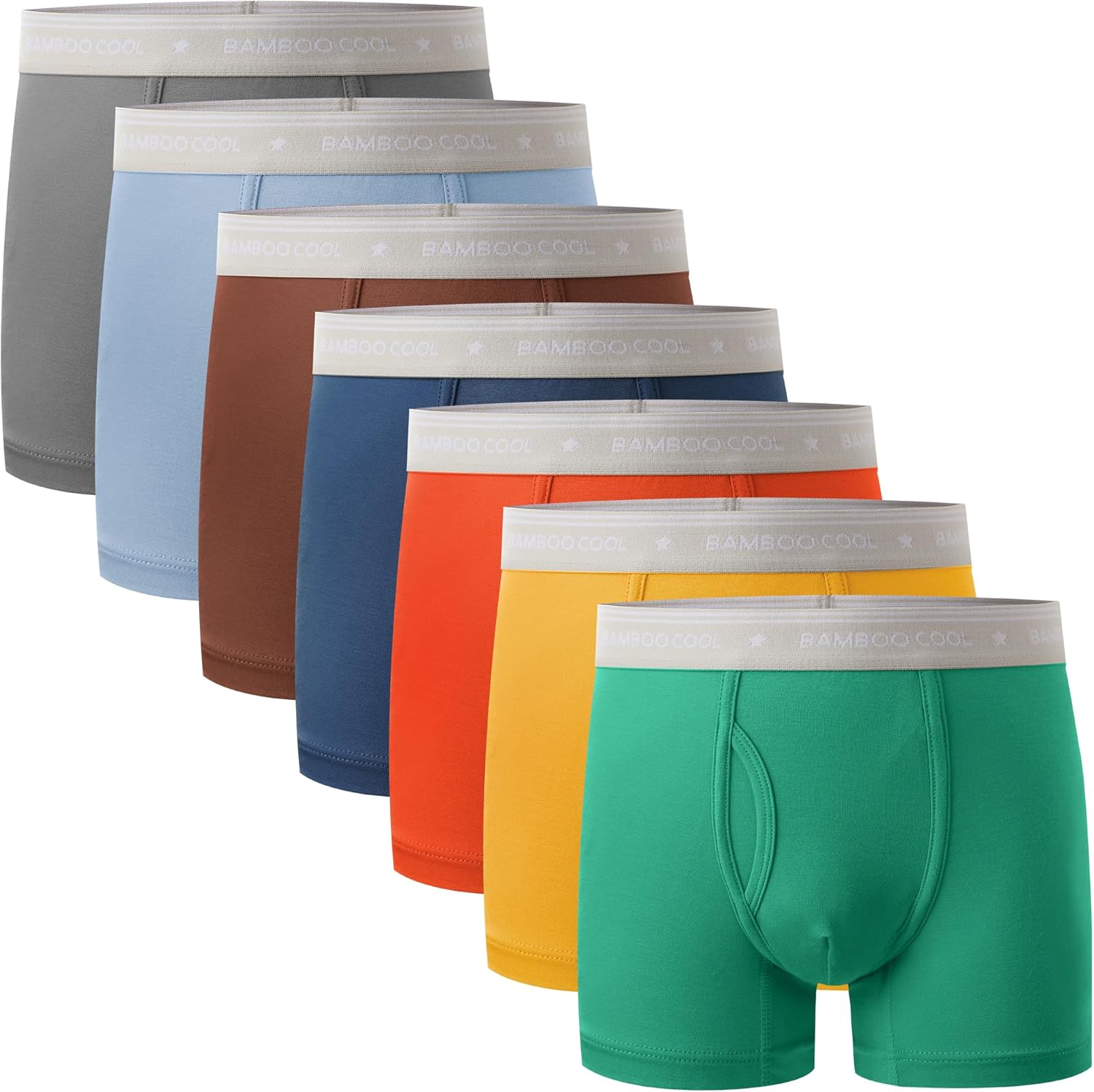 Bamboo Cool Boys Boxer Briefs 7 Pack Multicolor Week Theme