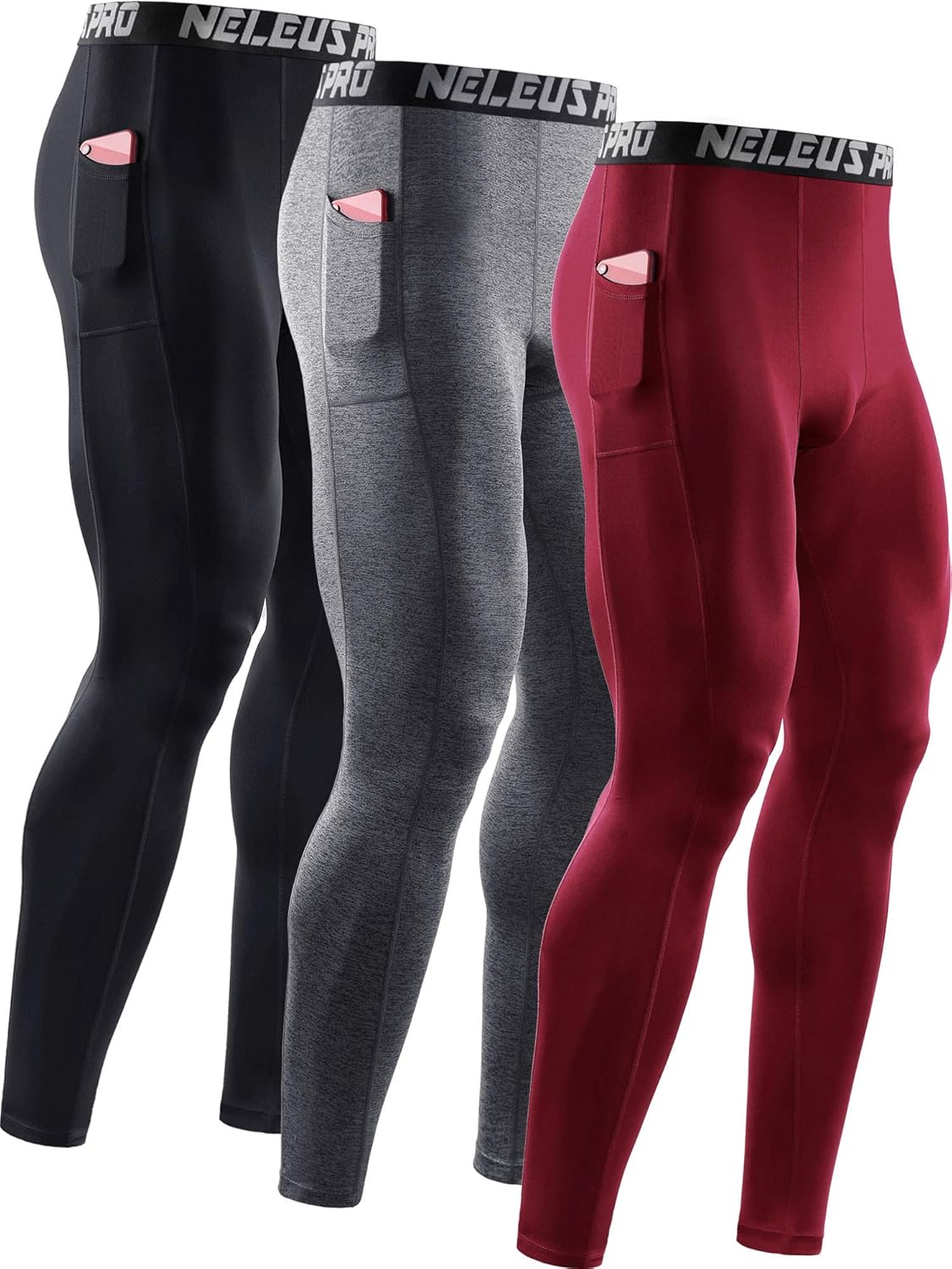 NELEUS Men's Dry Fit Compression Baselayer Pants for Comfort
