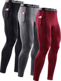 NELEUS Men's Compression Baselayer Pants with Phone Pocket - Secure