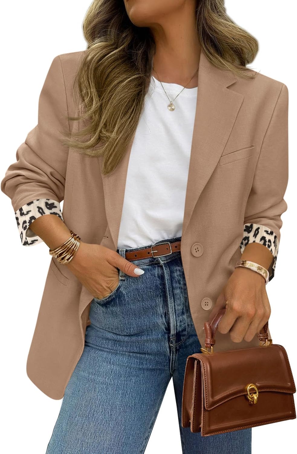 PRETTYGARDEN Blazers for Women: Chic Leopard Print Jacket