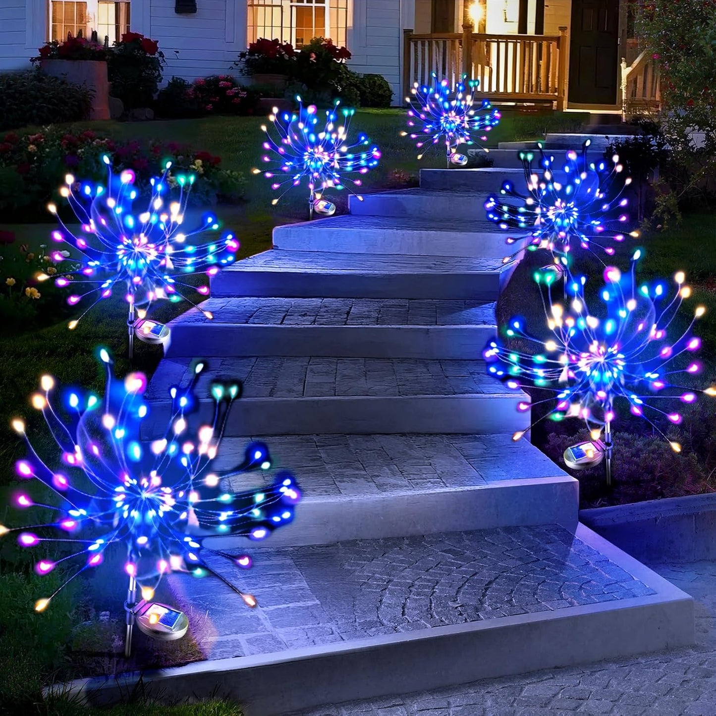 Anordsem Solar Lights Outdoor Waterproof for Colorful Yard Decor