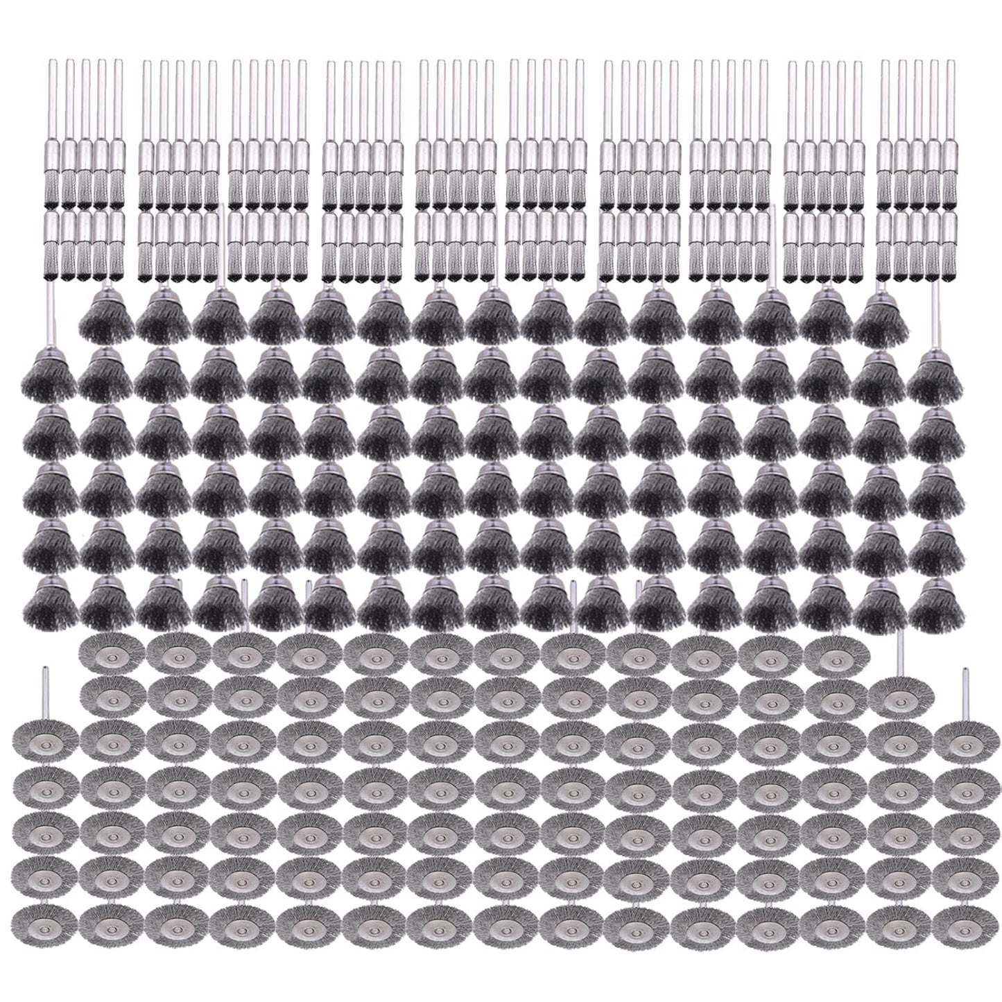 Rocaris 300 Pack Wire Brushes Set for Rotary Tool Cleaning