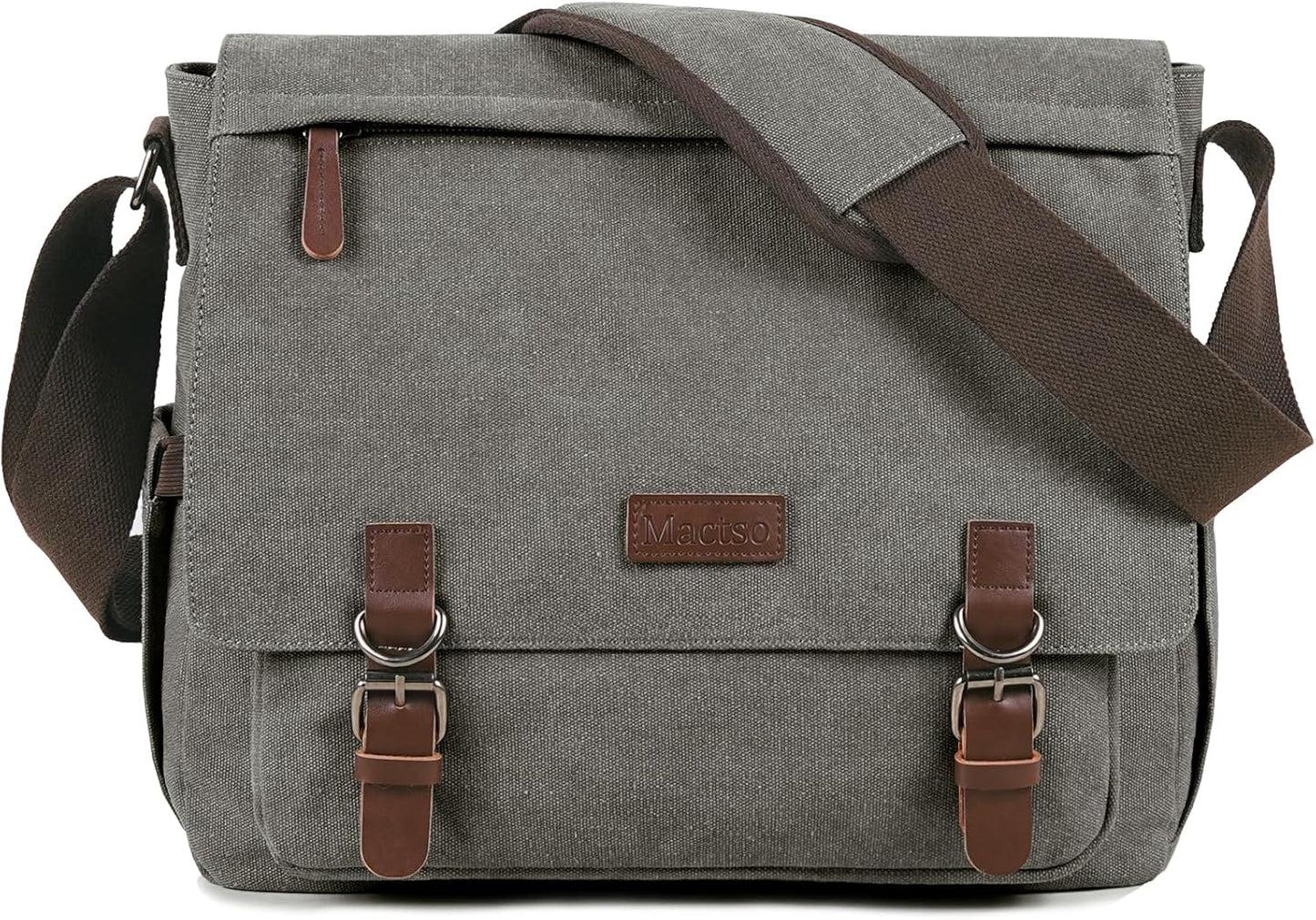 Canvas Messenger Bag for Men Women, 15.6 Inch Laptop Satchel