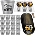 60th Birthday Shot Glasses Party Favors - 50 Sets Stainless Steel