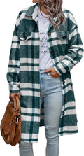 PRETTYGARDEN Womens Plaid Shacket Jacket - Cozy Oversized Flannel