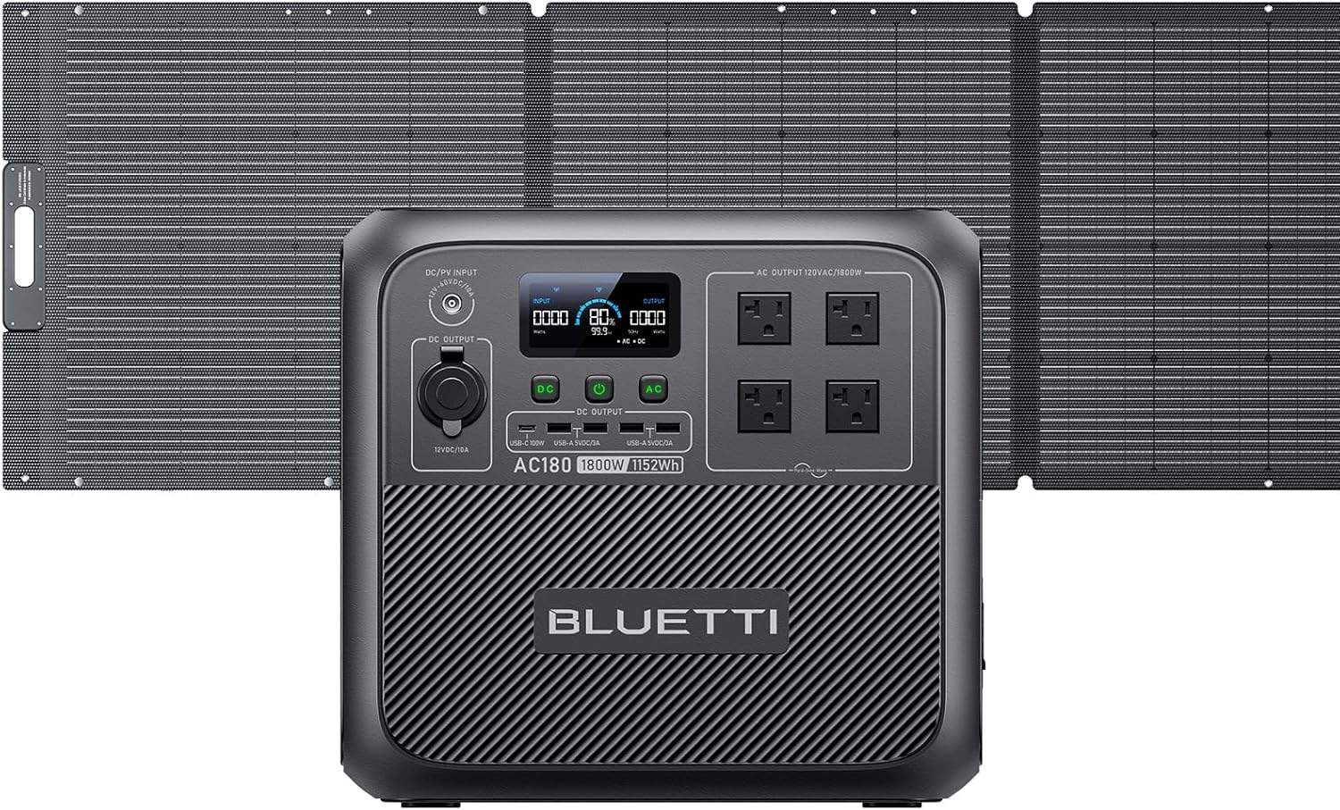 BLUETTI AC180 Solar Generator: 1,152Wh Portable Power