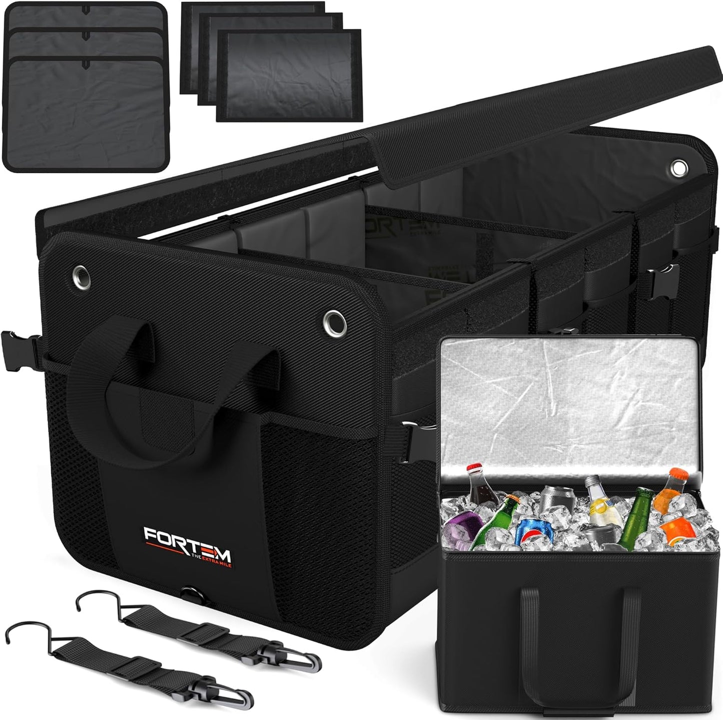 FORTEM Trunk Organizer with Cooler for SUV Car Storage Solution