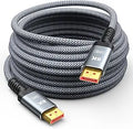Capshi Fiber Optic DisplayPort Cable 100FT 8K DP 1.4 - Long Range