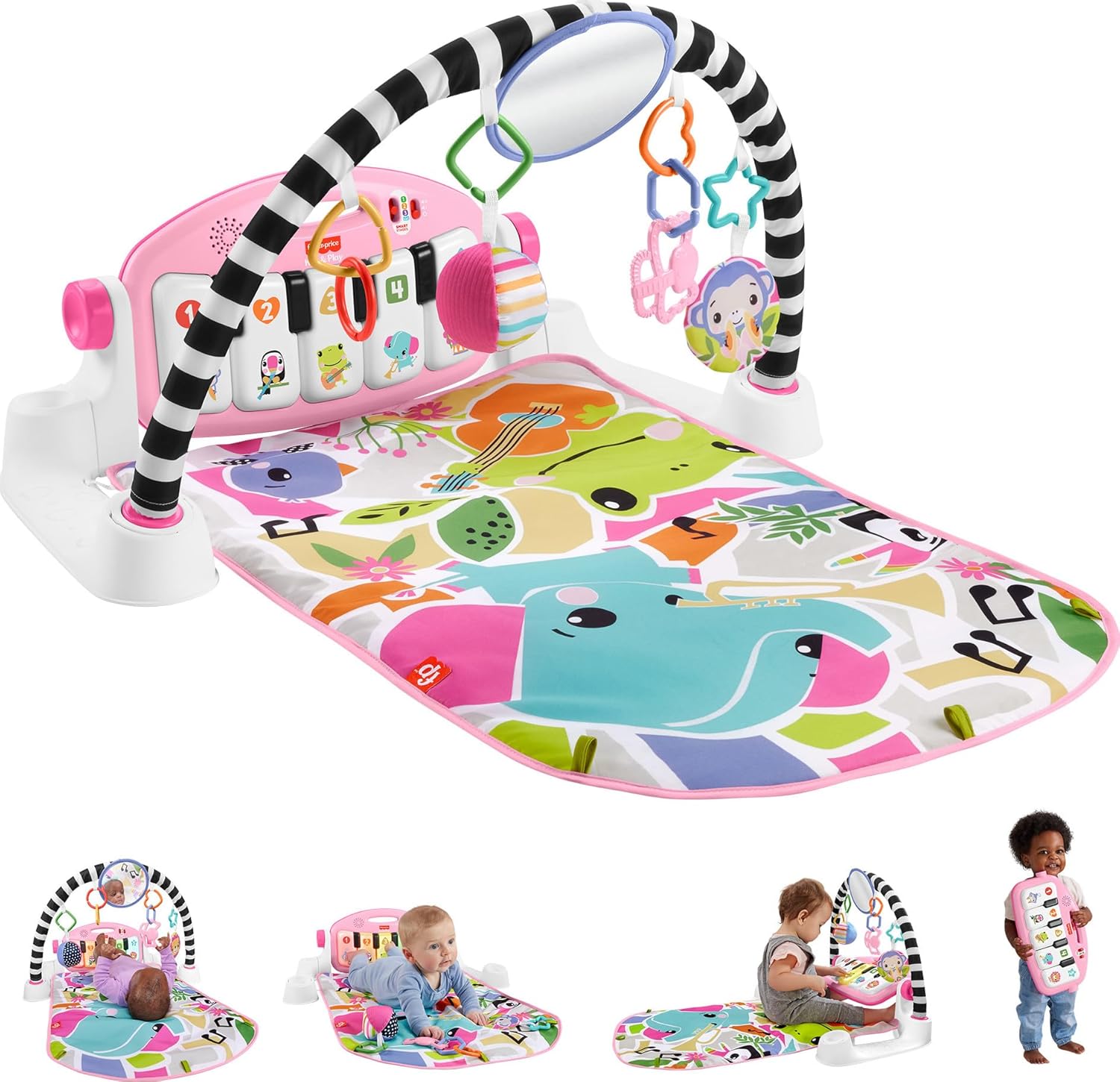 Pink Glow & Grow Piano Gym for Newborns