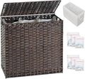 Laundry Hamper with Lid 132 L Wicker Basket - Large Rattan Laundry Bin