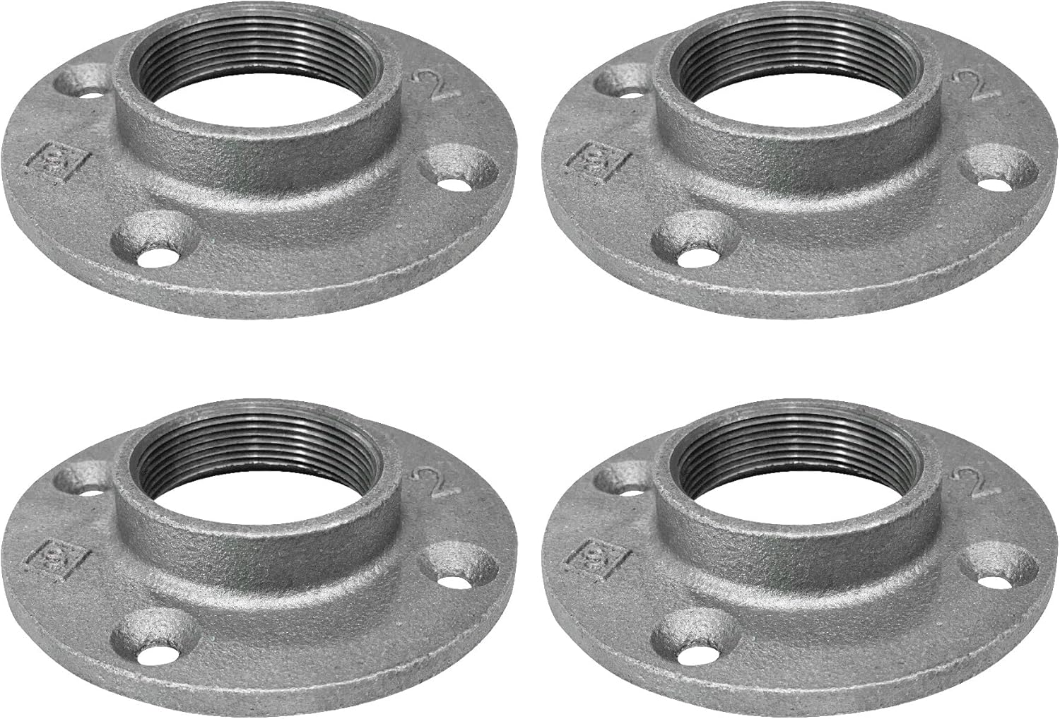 PIPE DECOR 2 Inch Malleable Iron Floor Flange 4 Pack for DIY