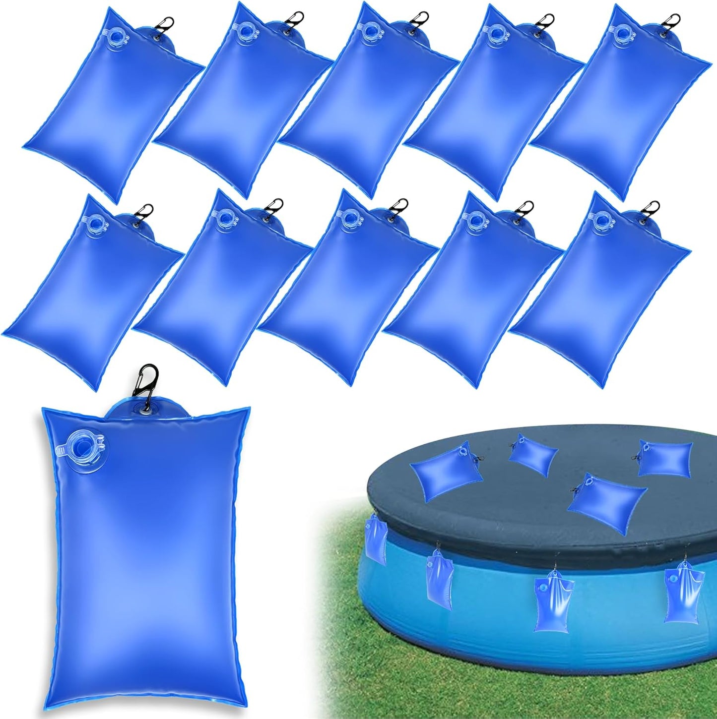 20 Pack Swimming Pool Cover Hanging Bag with Hooks for Winter