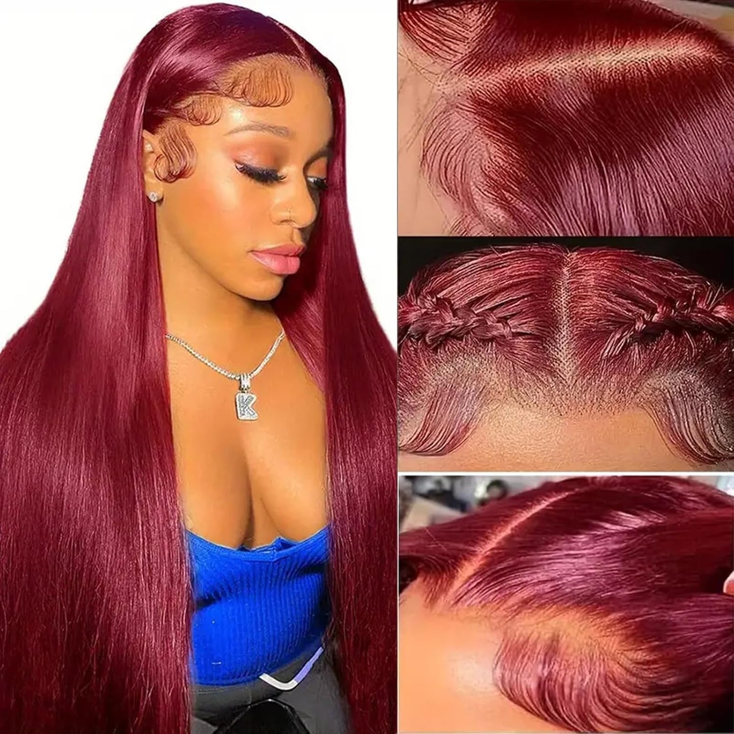 Burgundy Lace Front Wigs Human Hair for Elegant Style
