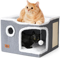 Cat Bed for Indoor Cats Covered Cat Cave House - Foldable Hideaway