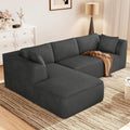 106 in Boneless Couch with Chaise - Deep Seat Cloud Sofa
