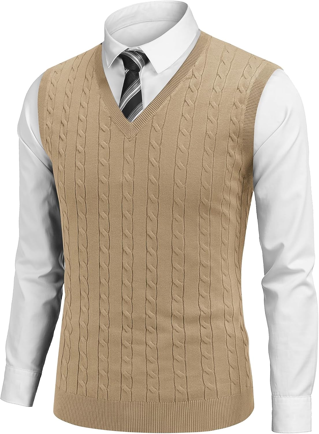 COOFANDY Men's Sweater Vest: Stylish V Neck Slim Fit Pullover
