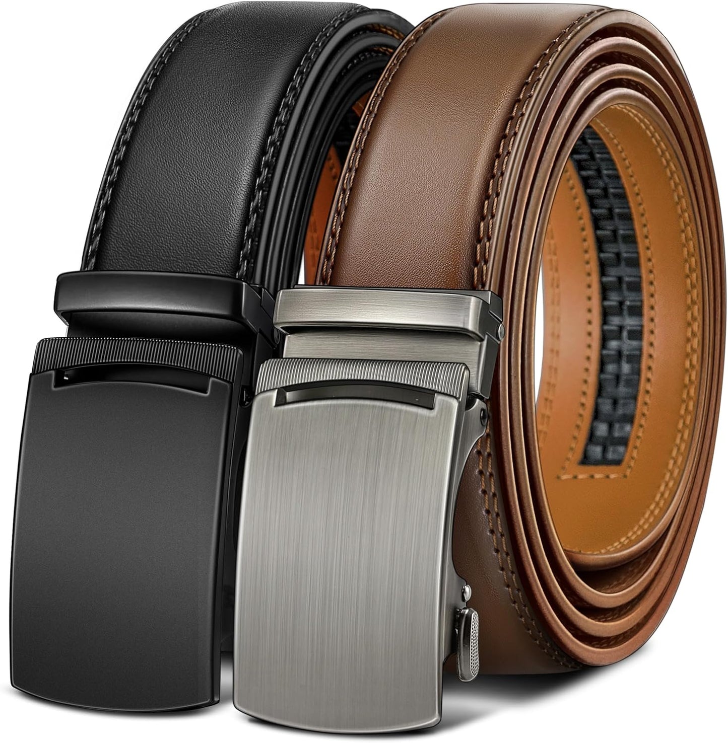 KEMISANT Mens Ratchet Belt - Adjustable Sliding Dress Belt