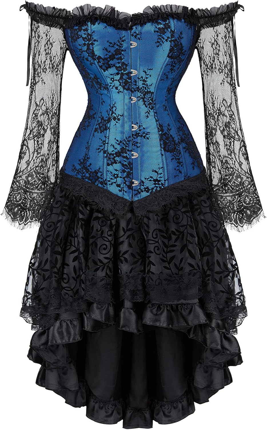 Victorian Off Shoulder Overbust Corset for Steampunk Style