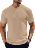 Men's Knit T-Shirt Crewneck Short Sleeve - Textured Casual Tee