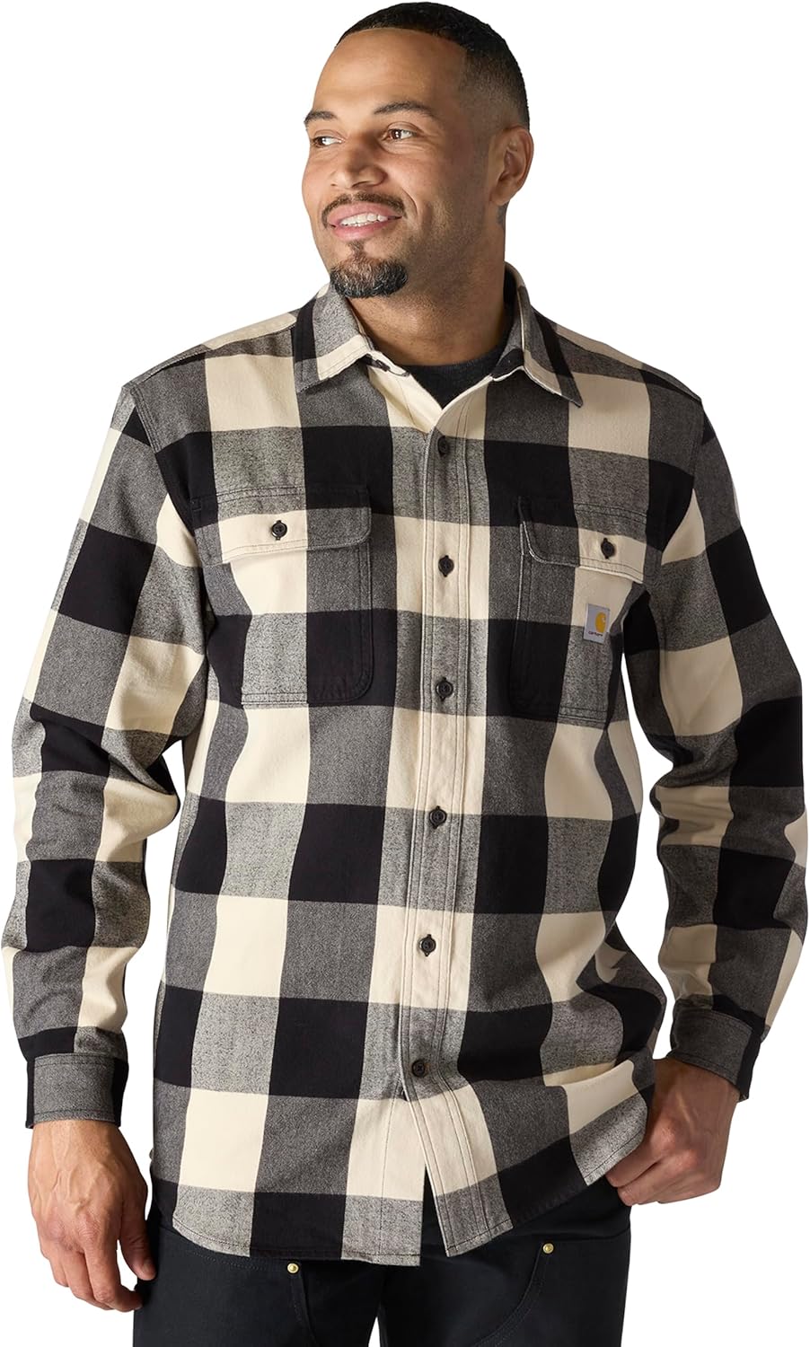 Carhartt Mens Loose Fit Heavyweight Flannel Shirt for Comfort