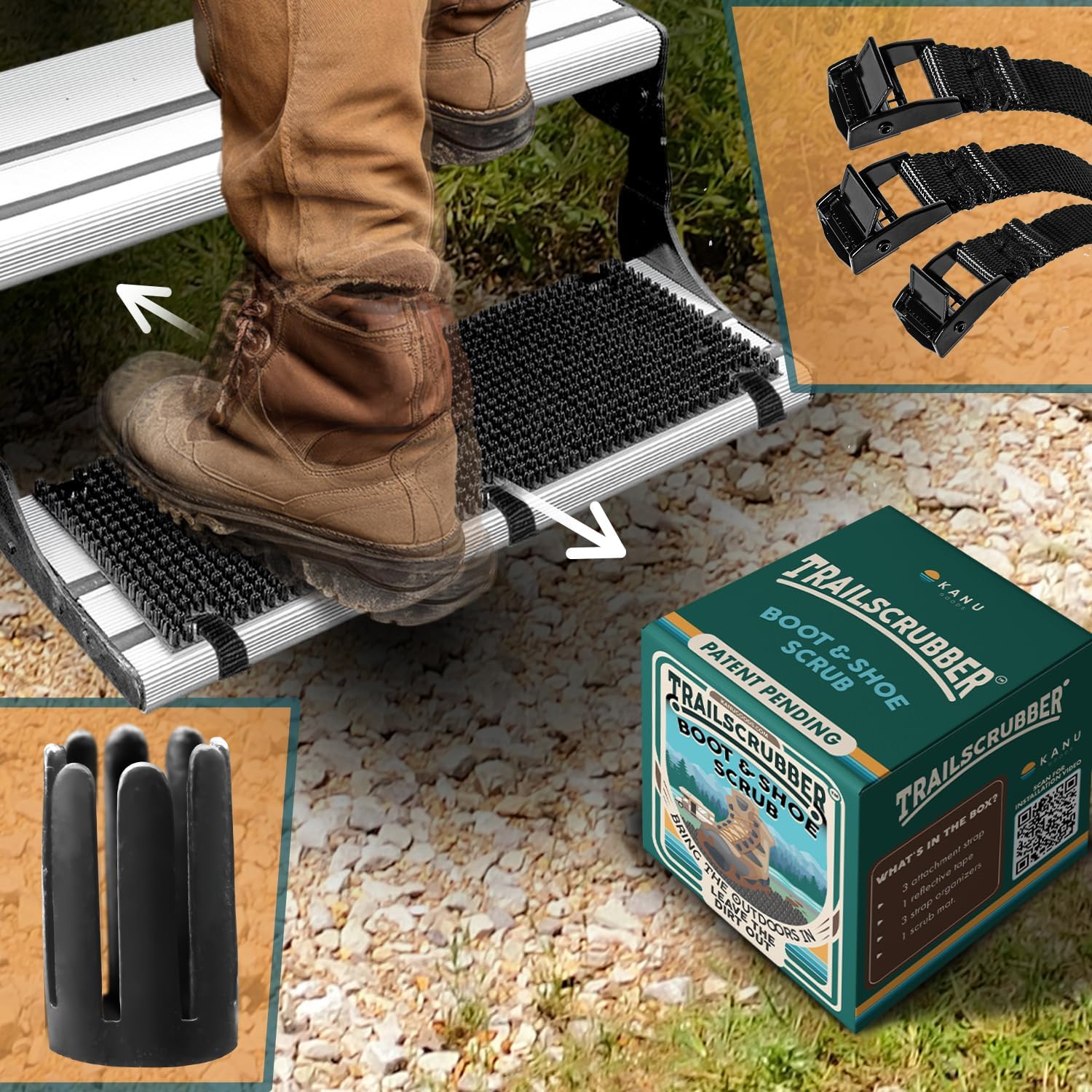 RV Step Covers Boot Brush Cleaner for Camper & Trailer Use