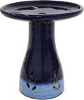 21ft H Ceramic Bird Bath for Outside - Hand-Painted Dark Blue