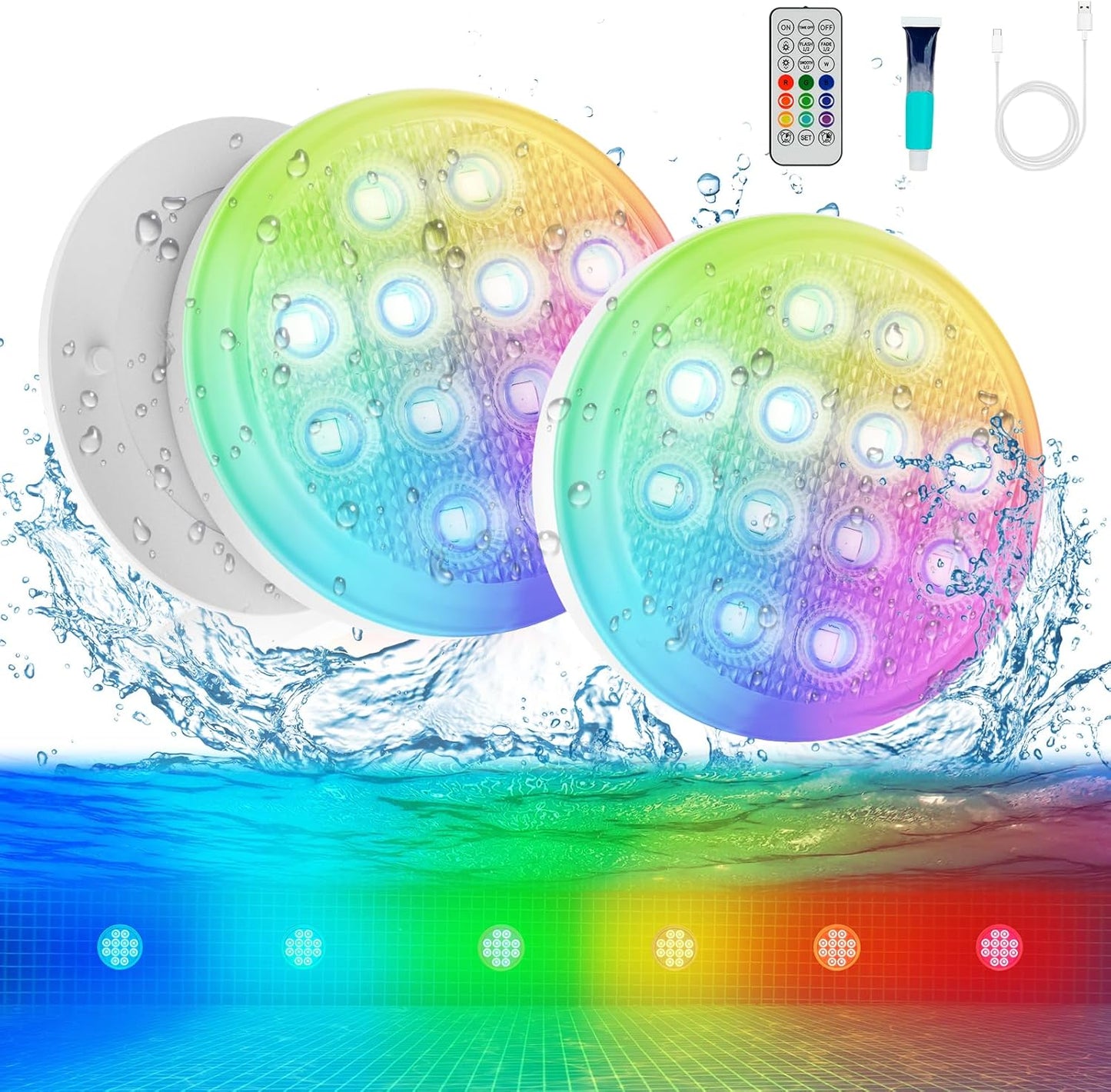 Upgraded Rechargeable Submersible Pool Lights for Inground Pools