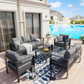 Oversized Aluminum Patio Conversation Set - Deep 5 in Cushions