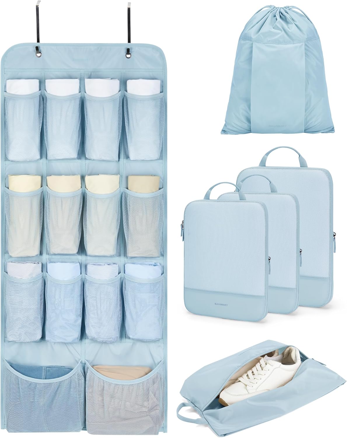 Hanging Compression Packing Cubes Set for Travel Organization