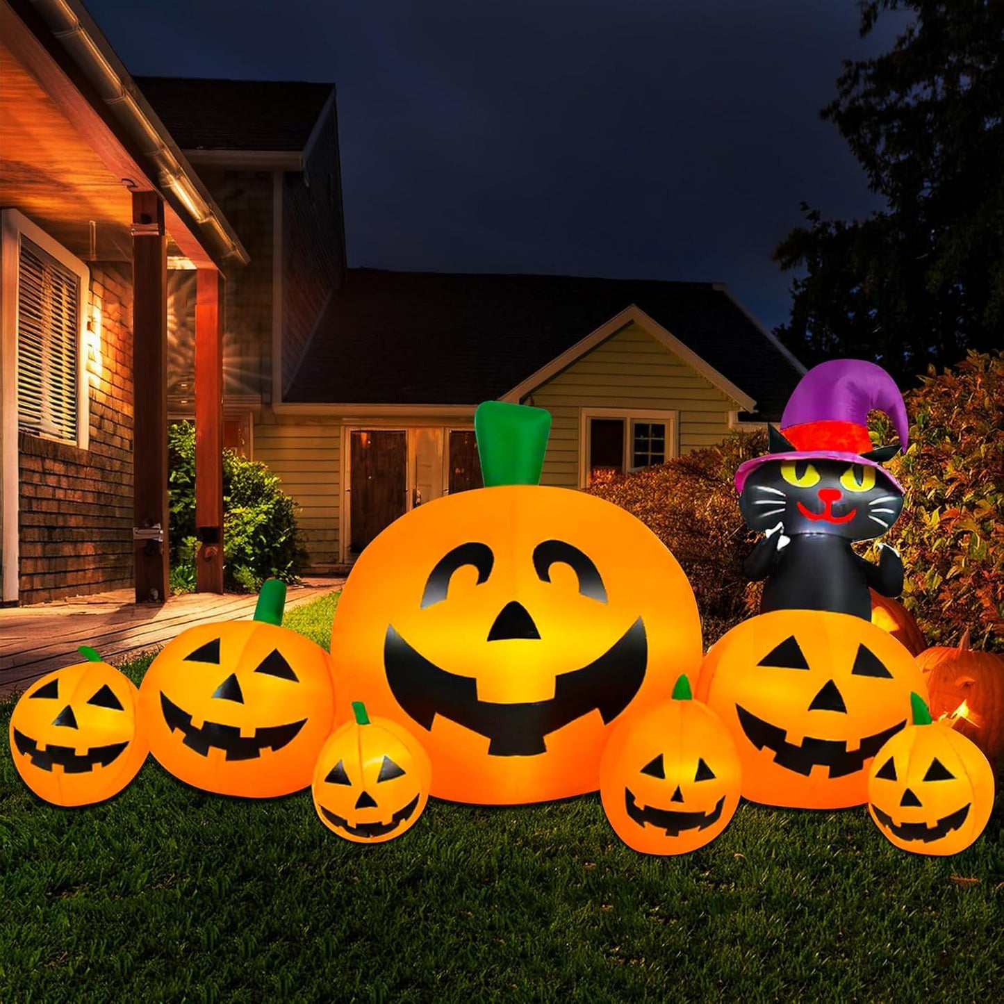 8.5FT Long Halloween Inflatables Pumpkins for Outdoor Fun