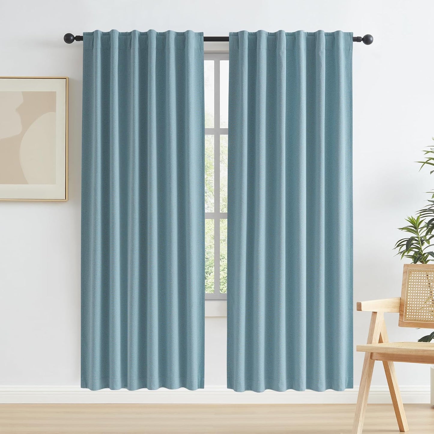 2 Panels Full Blackout Door Curtains for Complete Darkness