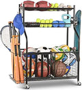 Sports Equipment Storage Rack for Garage - Mobile Ball Organizer