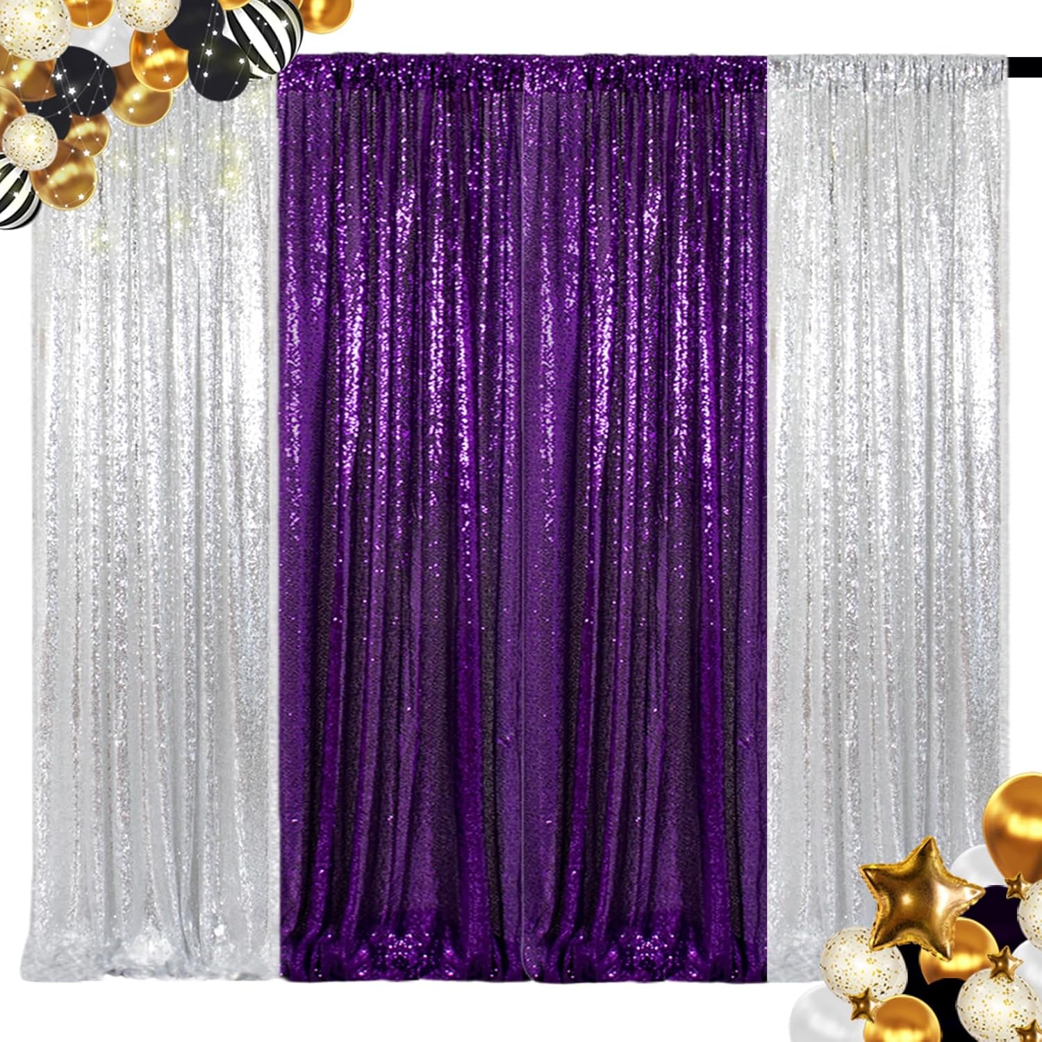 ShinyBeauty Sequin Backdrop Curtains for Stunning Events