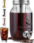 Cold Brew Coffee Maker 1.5 Liter Pitcher - Thick Glass, Stainless
