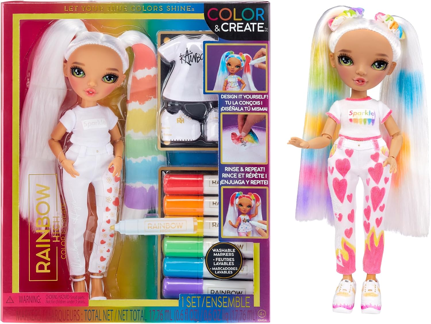 Rainbow High Color & Create Fashion DIY Doll for Kids 4-12