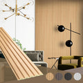 OUZUGIE WPC Acoustic Slat Wall Paneling 8-Pack - Modern Oak Accent