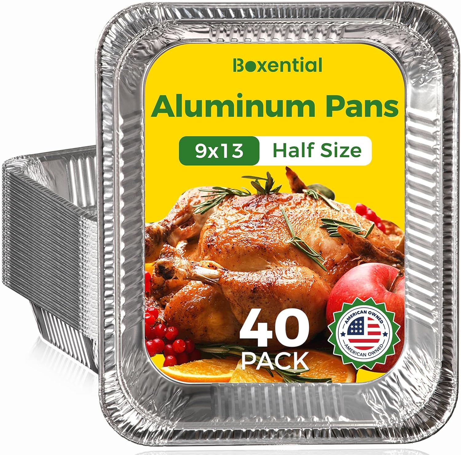 9x13 Aluminum Pans - Heavy Duty Disposable Foil Baking Pans