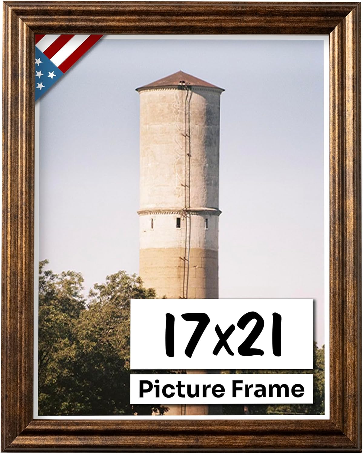 Vintage Rustic Bronze Picture Frame for Farmhouse Decor