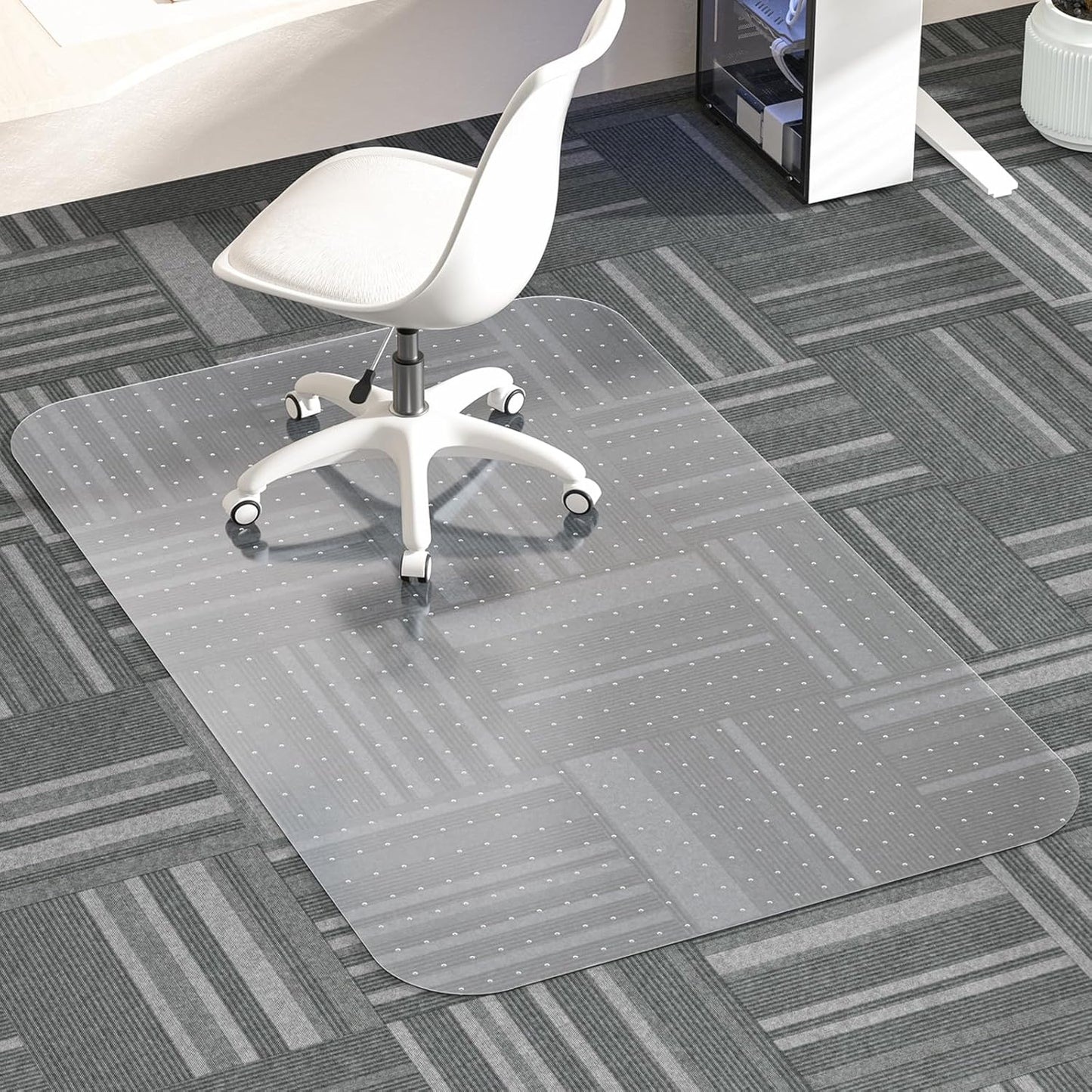 Non-Slip Clear Desk Chair Mat for Carpet - Protects Floors!