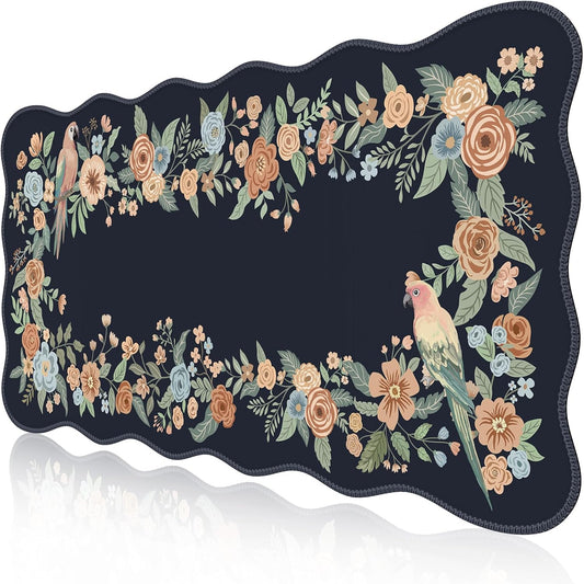 iCasso XXL Floral Desk Pad - Anti-Slip & Stylish Mat