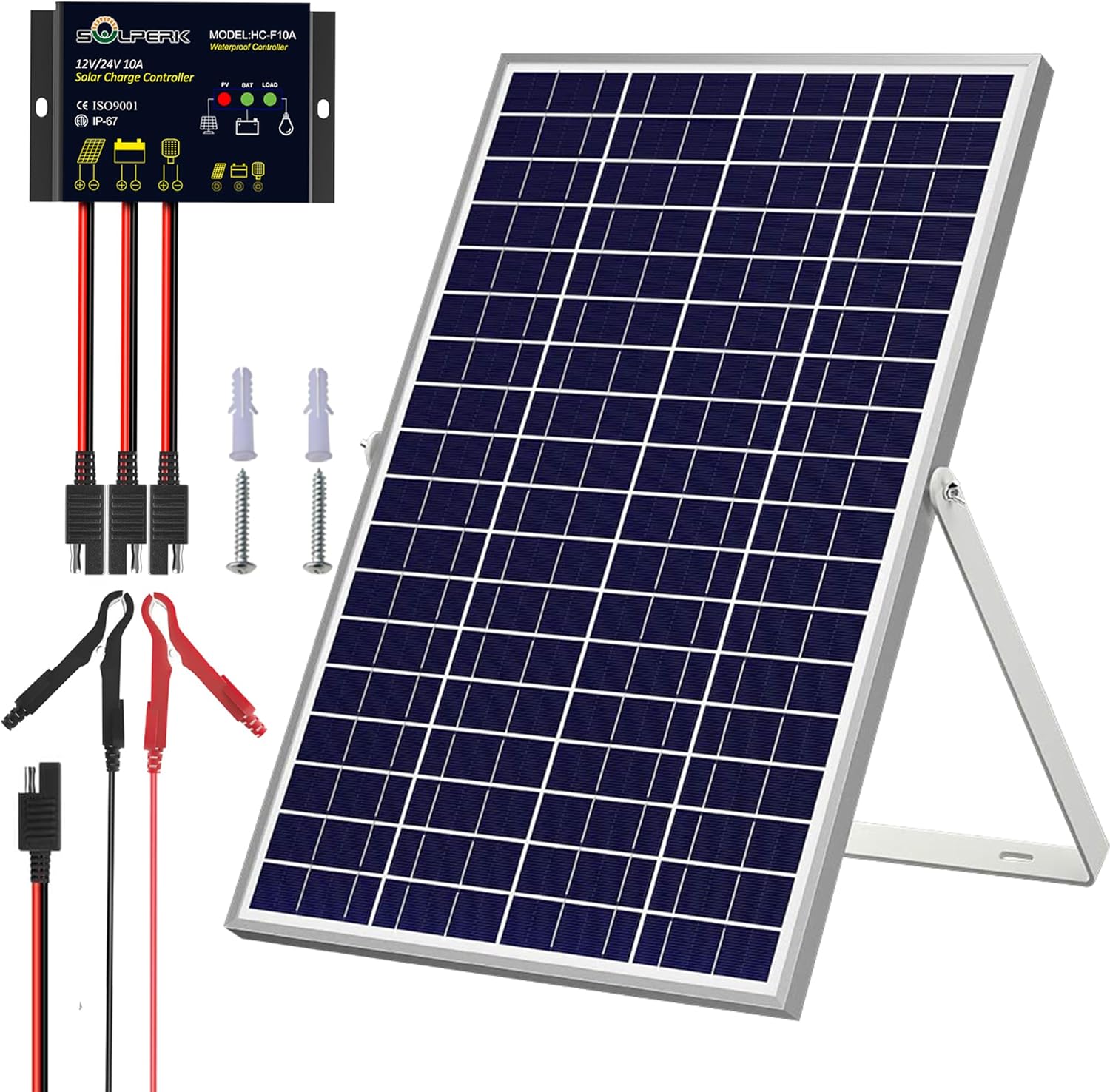 SOLPERK Solar Panel Kit 30W 24V for RV Car Boat Camping