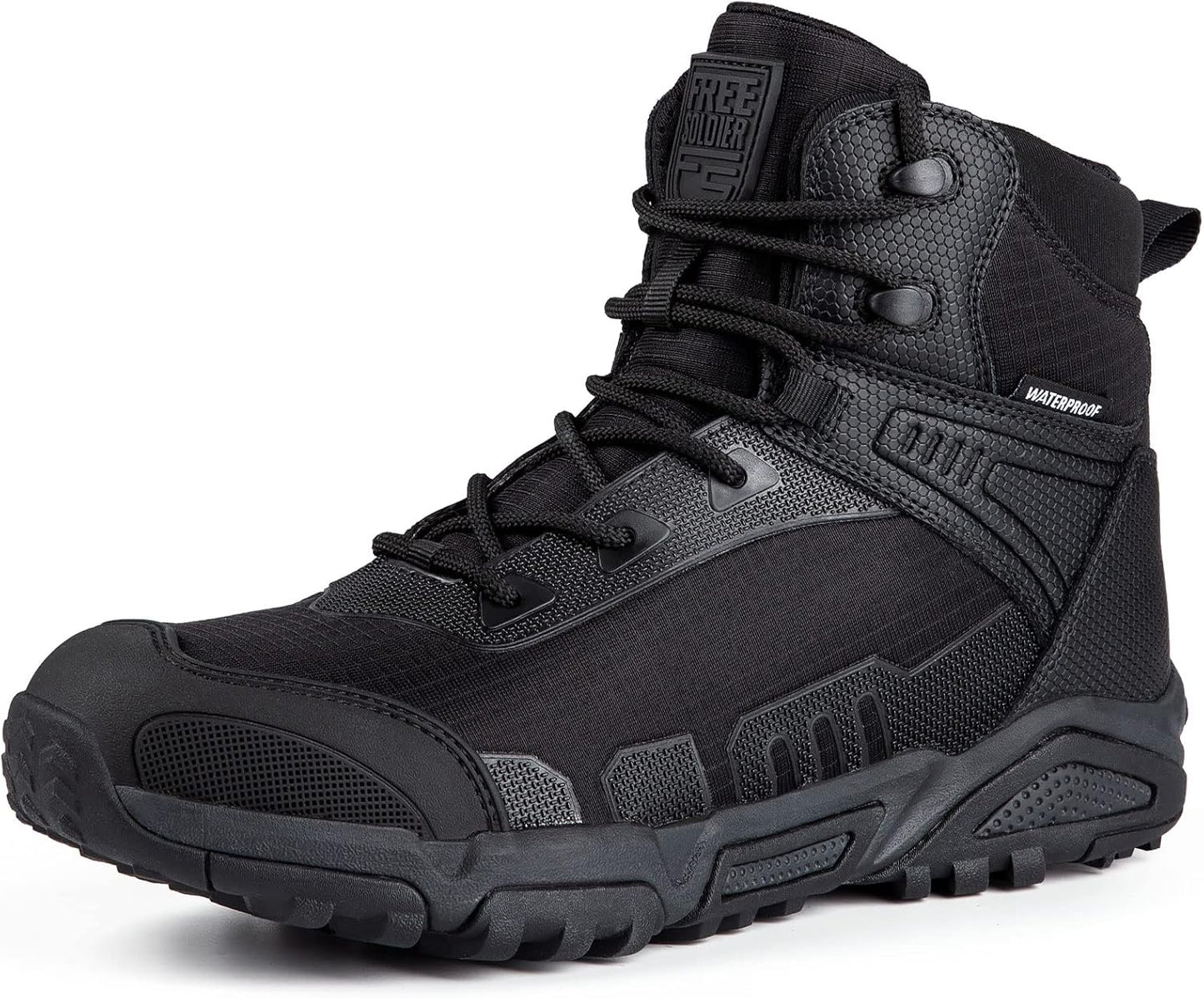 FREE SOLDIER Men's Waterproof Tactical Work Boots for All Seasons