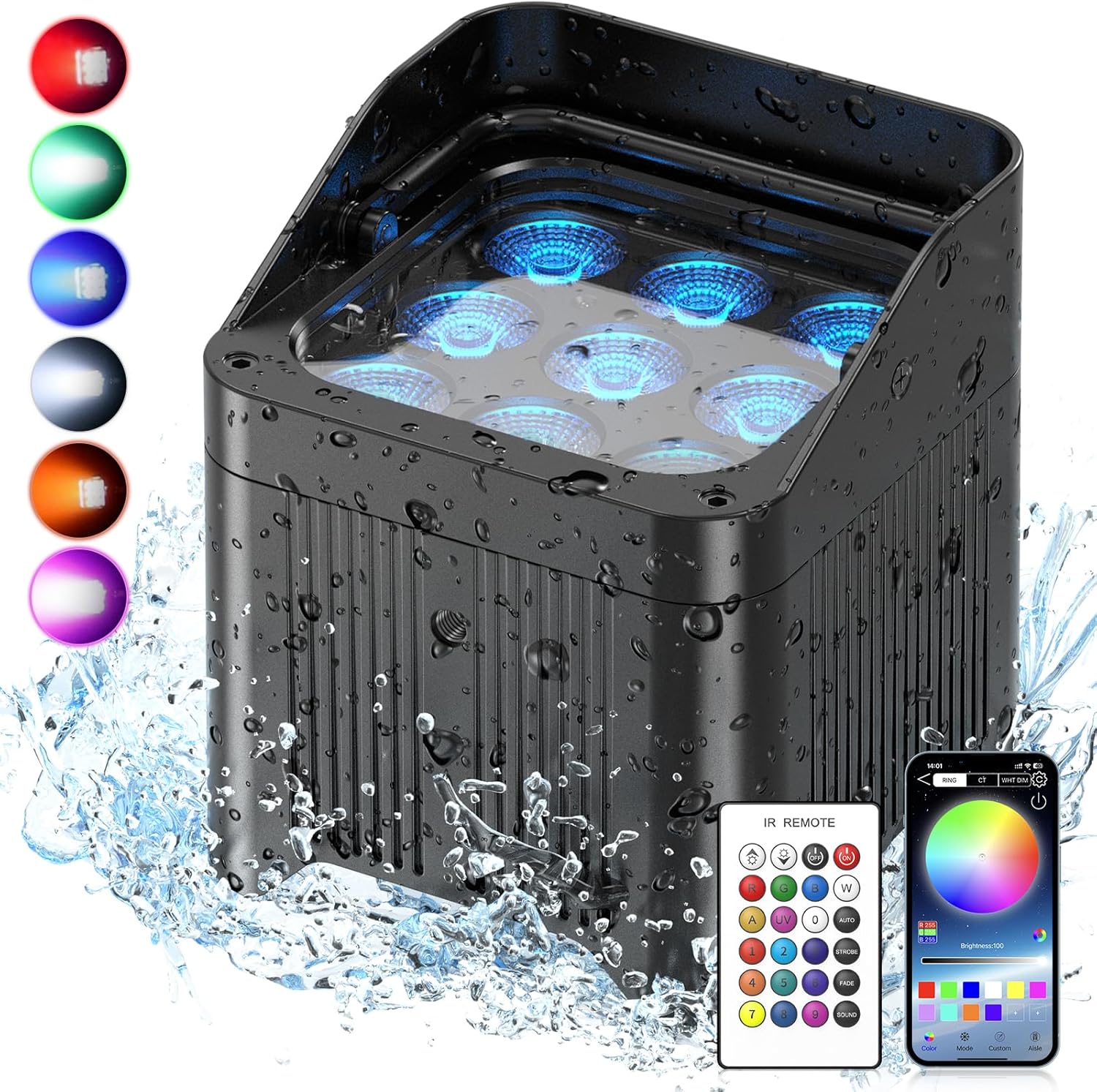 Battery Powered Stage Lights Uplights for Events and Parties