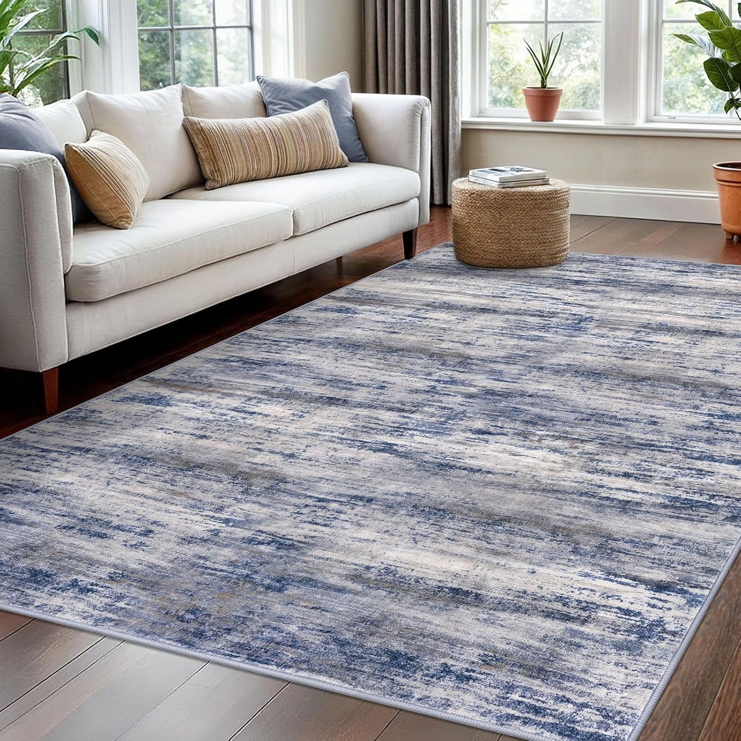 KOZYFLY Washable Area Rug 5x7 for Modern Living Spaces
