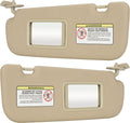 Beige Driver Left + Passenger Right Sun Visor Replacement - Fits