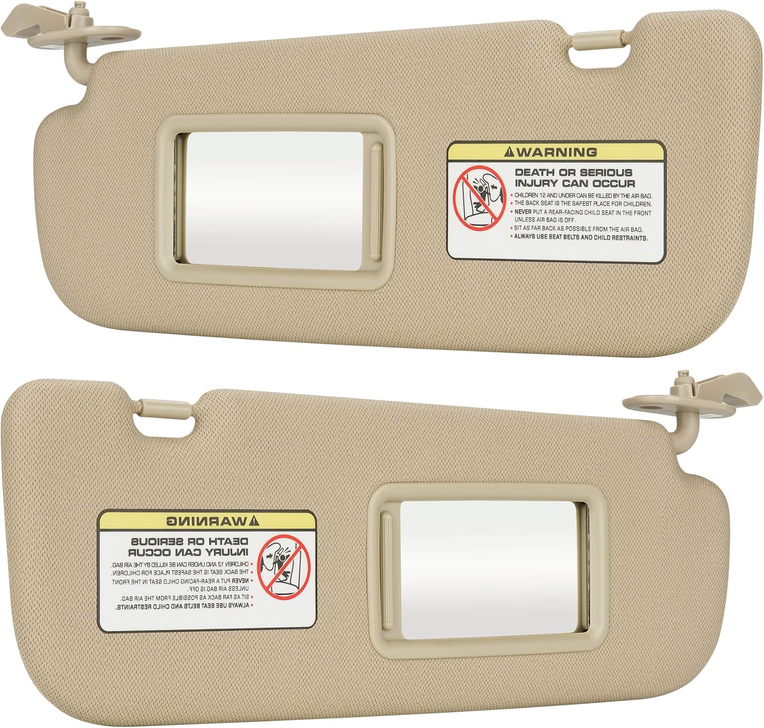 Beige Driver Passenger Sun Visor Replacement for Hyundai Elantra