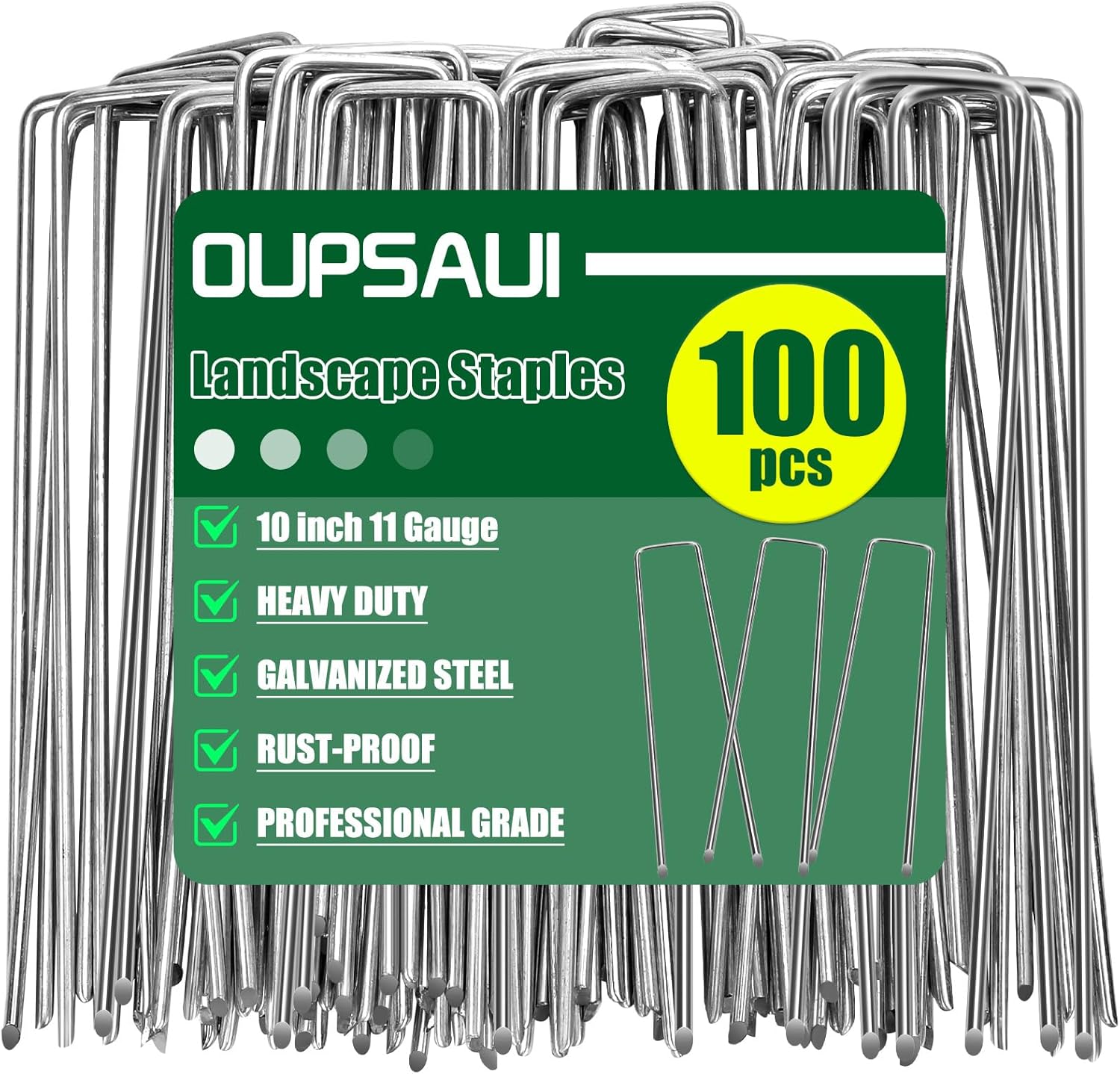 10 Inch Galvanized Landscape Staples for Garden and Decoration
